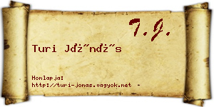 Turi Jónás névjegykártya