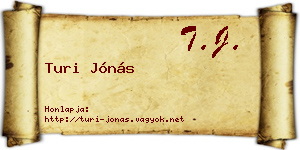 Turi Jónás névjegykártya